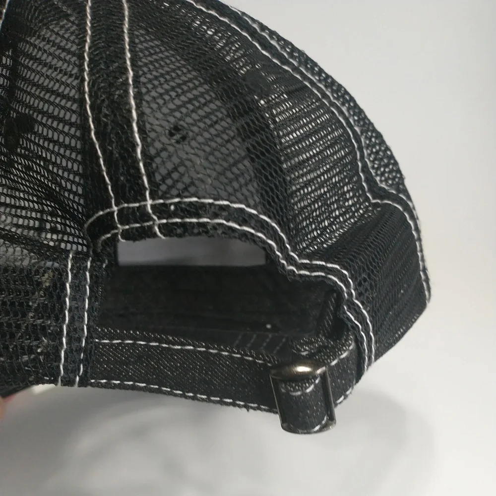 OTTO Mens Black Denim Trucker Hat Mesh Back EZ Shield Patch Adjustable 83-509